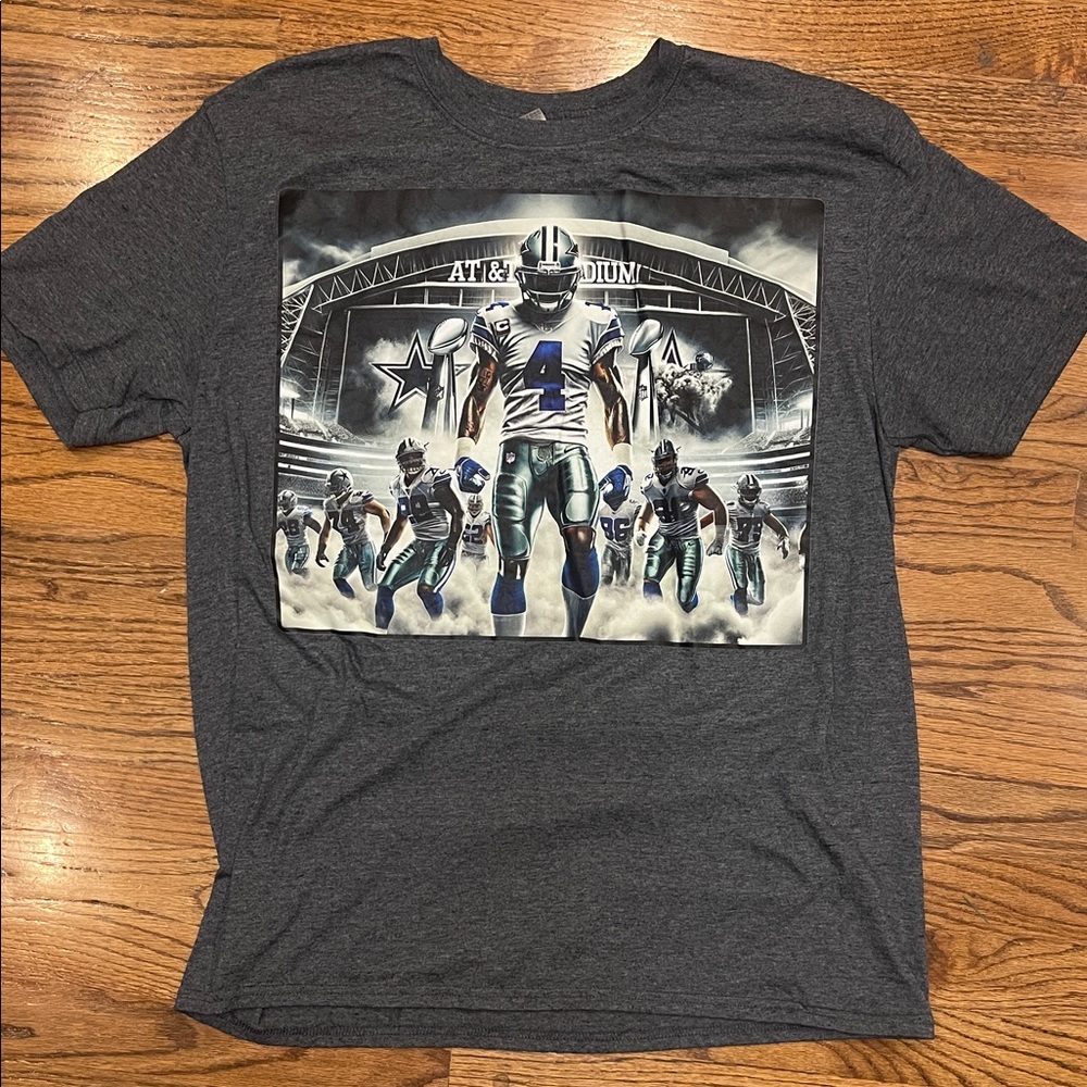 Dallas Cowboy #4 Dak Prescott men’s gray T-shirt size extra large